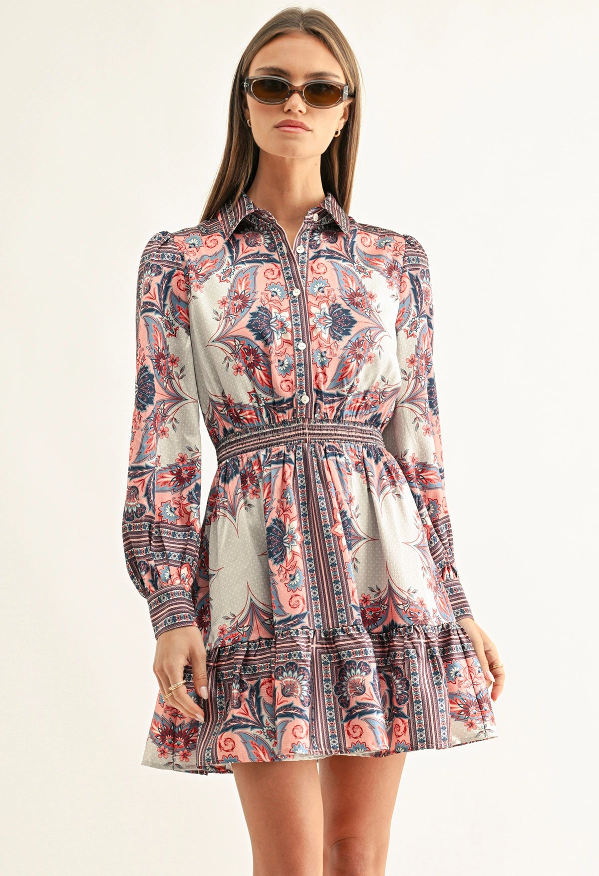 Peyton Long Sleeve Smocked Dress
