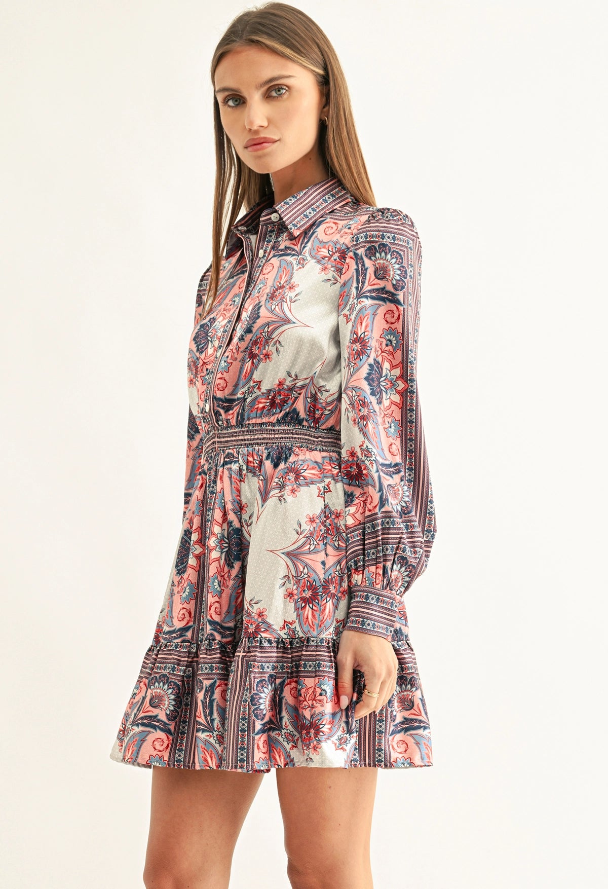 Peyton Long Sleeve Smocked Dress