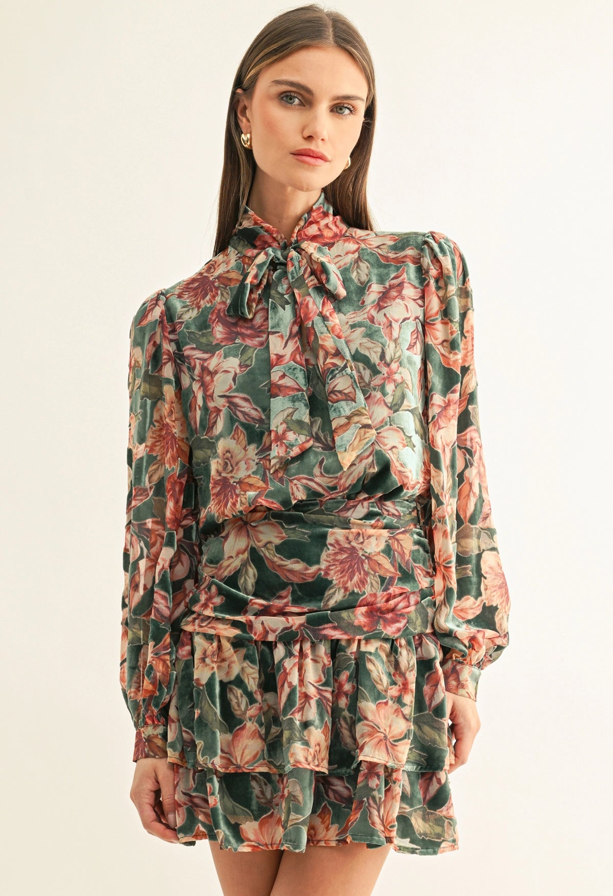 Scarlette Burnout Velvet Tied Blouse