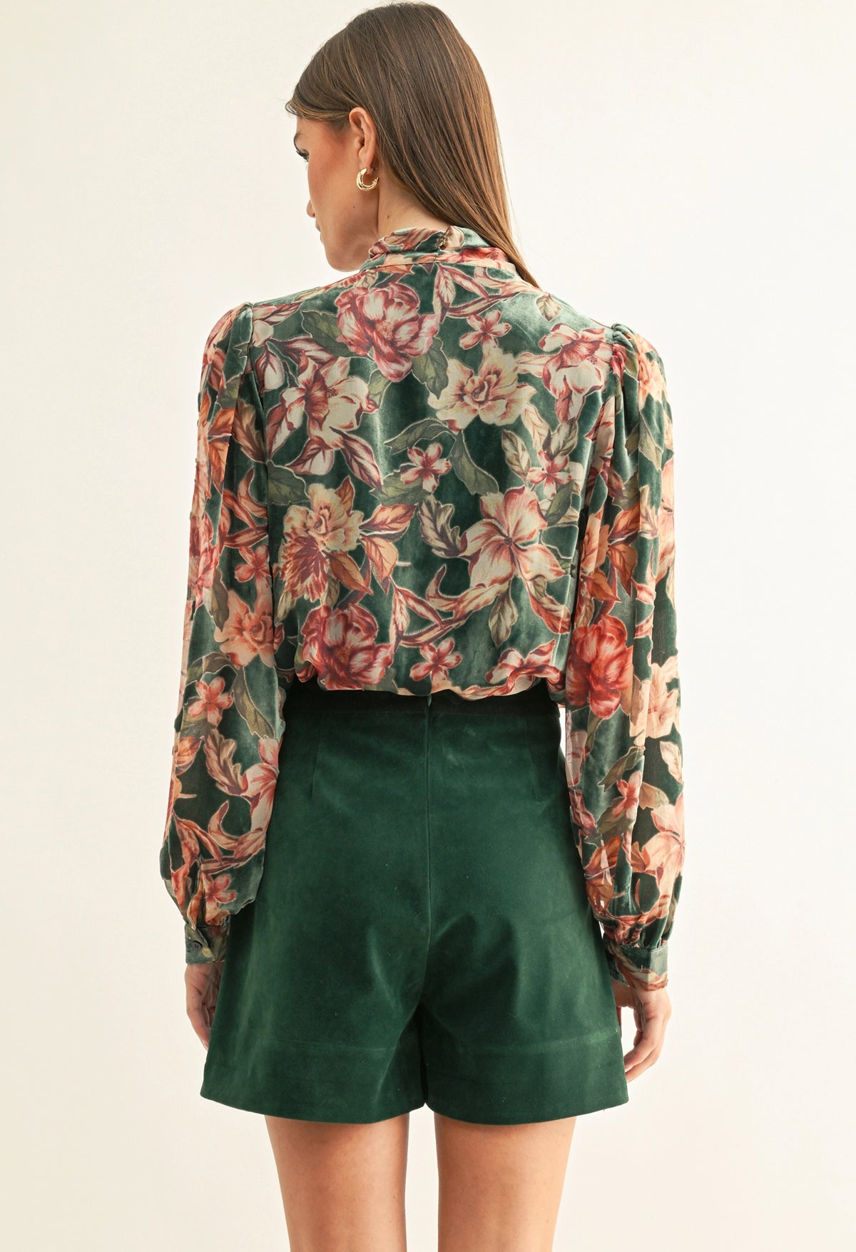 Scarlette Burnout Velvet Tied Blouse