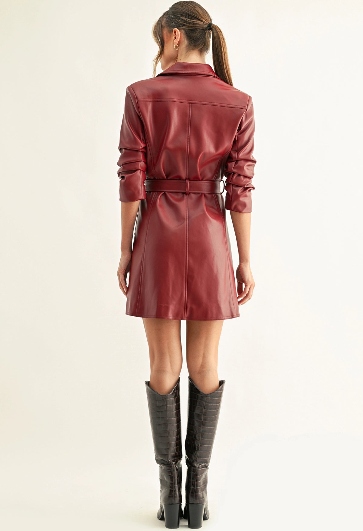 Adri Pleated 3/4 Sleeve Vegan Dress