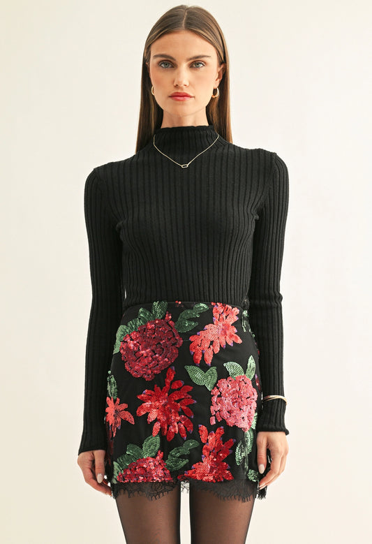Brynlee Contrast Lace Hem Skirt