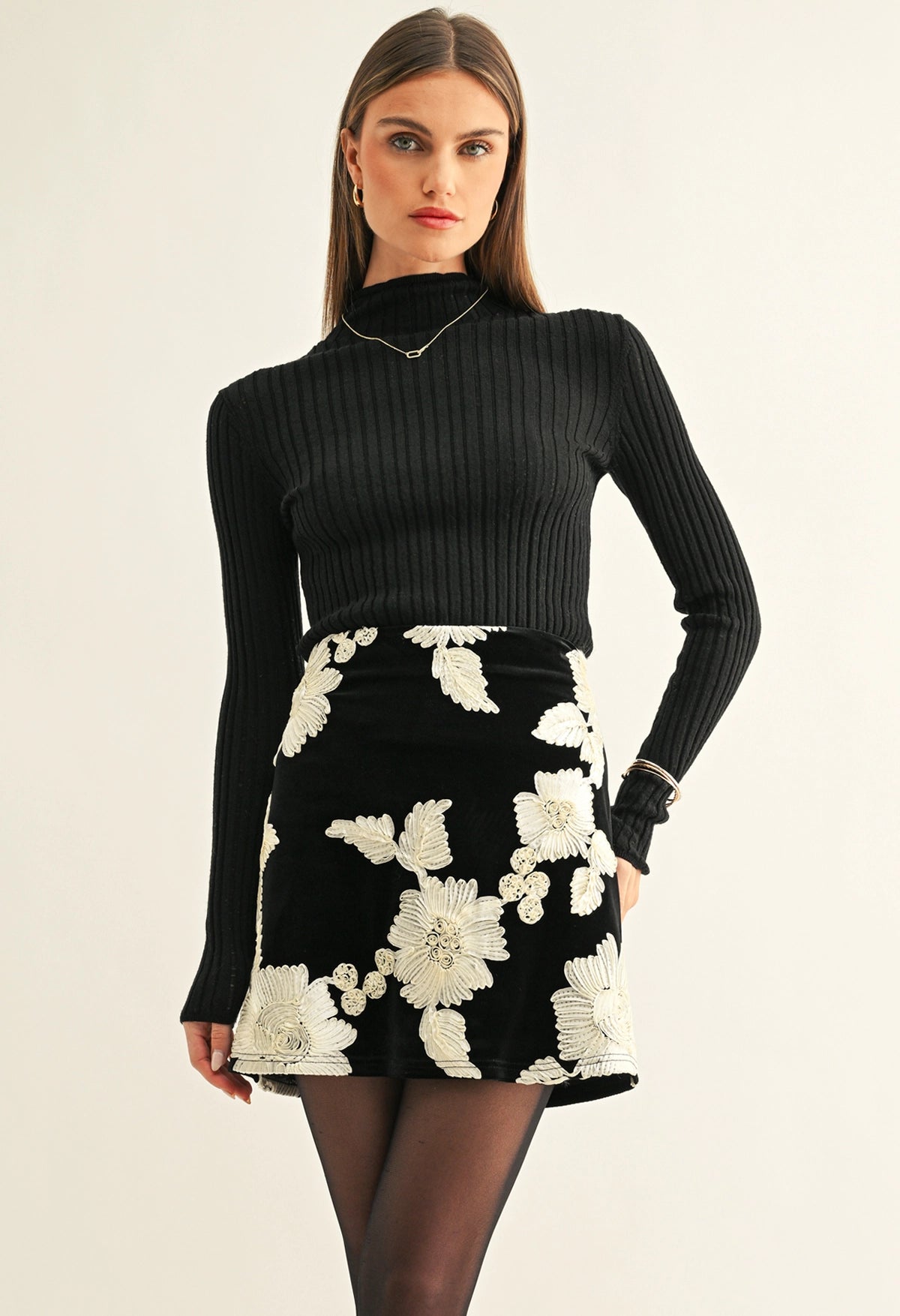 Aleena Flower Embellished Skirt