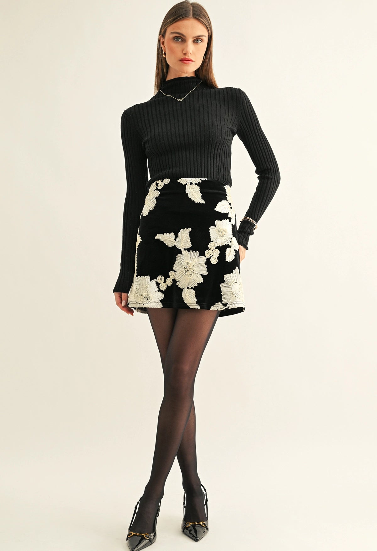 Aleena Flower Embellished Skirt