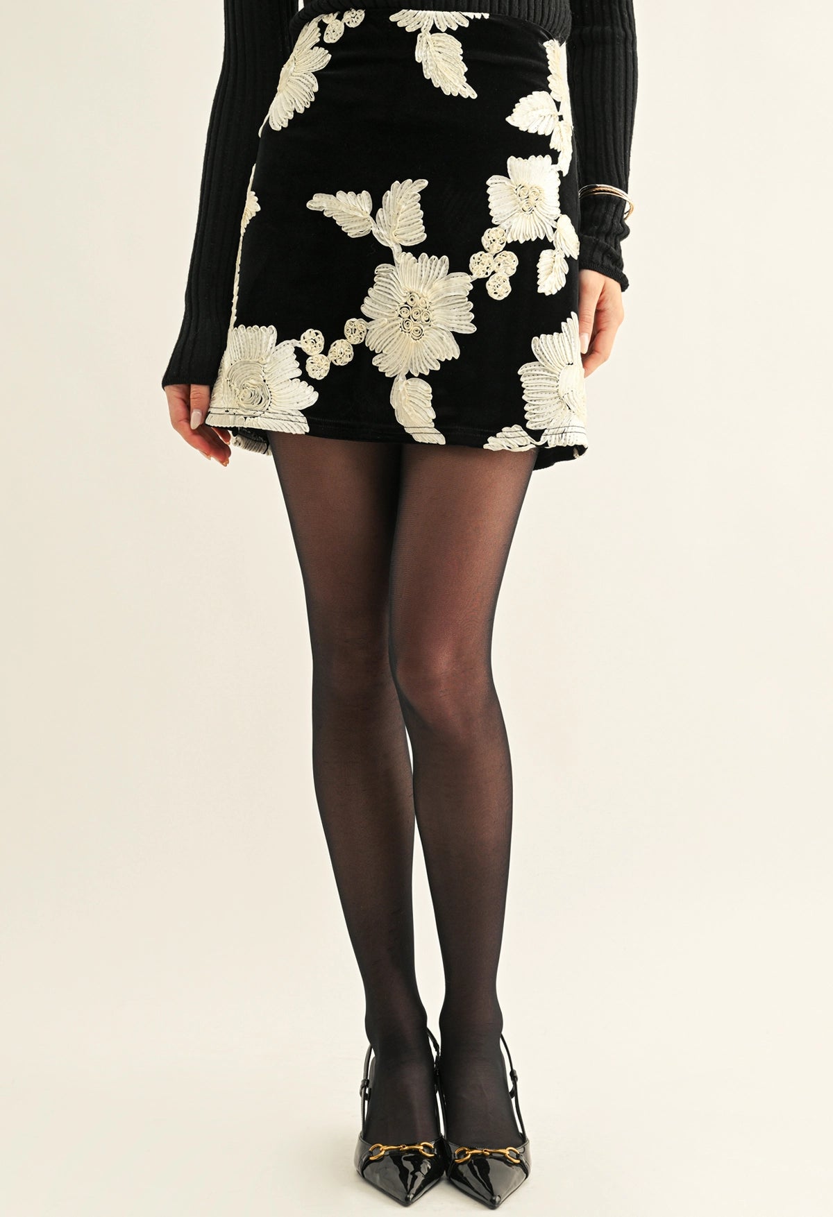 Aleena Flower Embellished Skirt