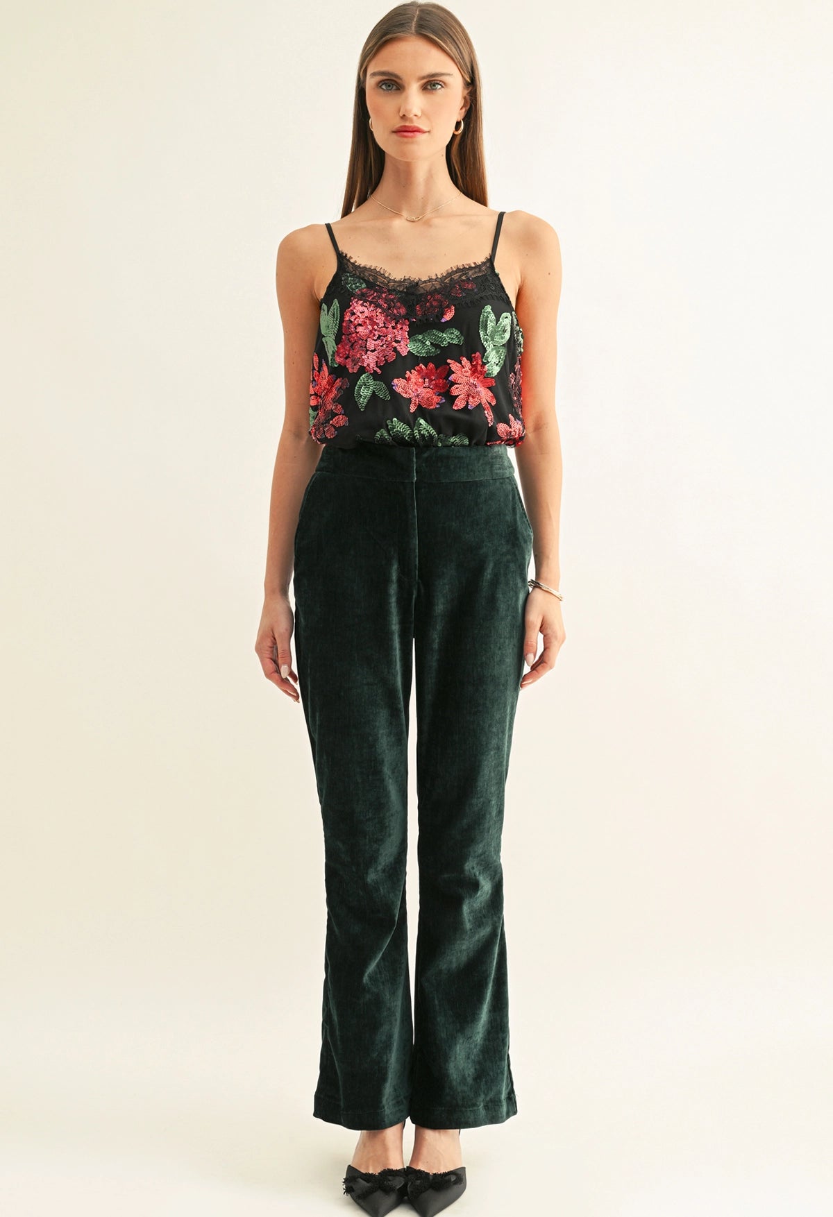 Scarlette Contrast Lace Sequin Cami