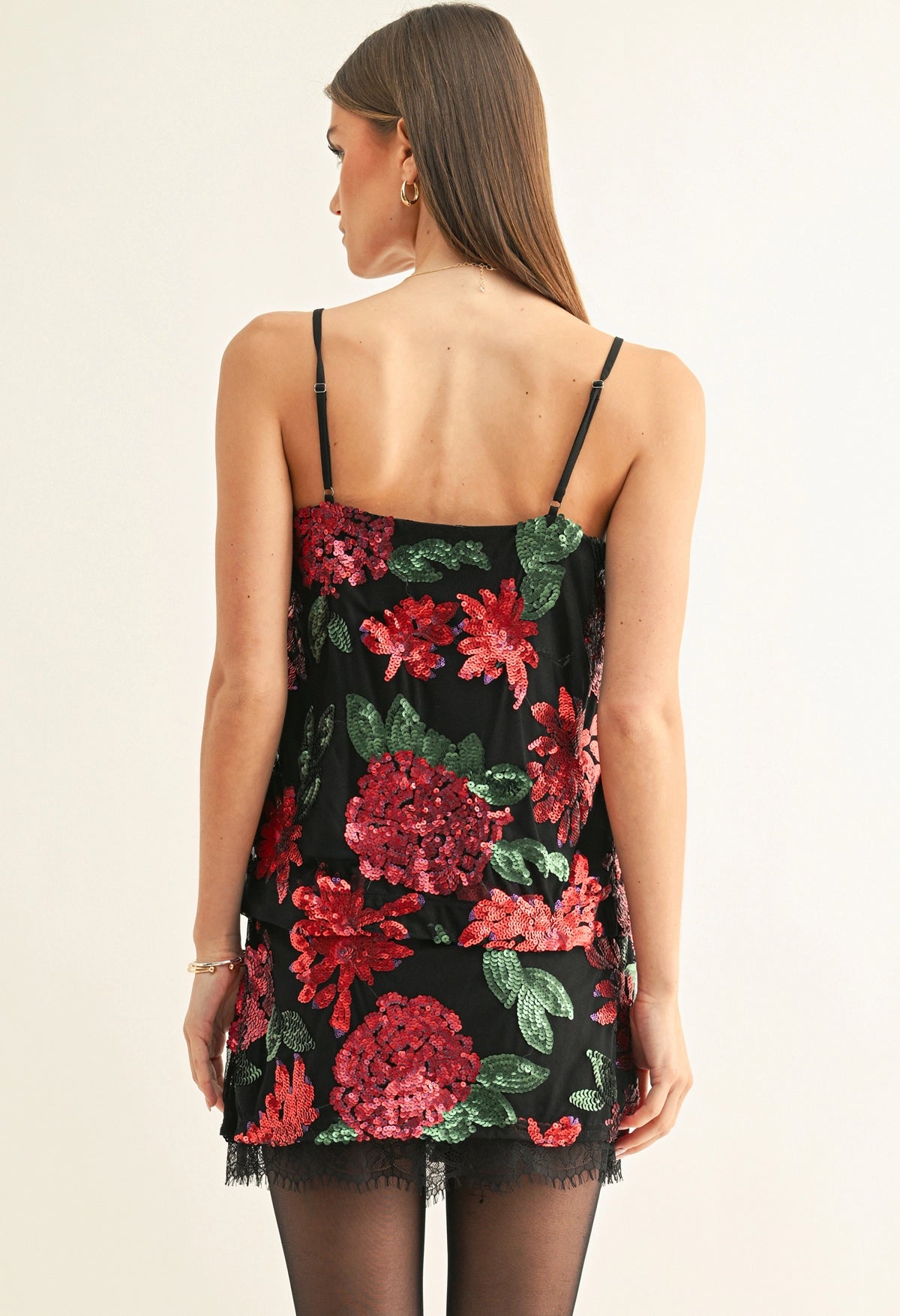 Scarlette Contrast Lace Sequin Cami