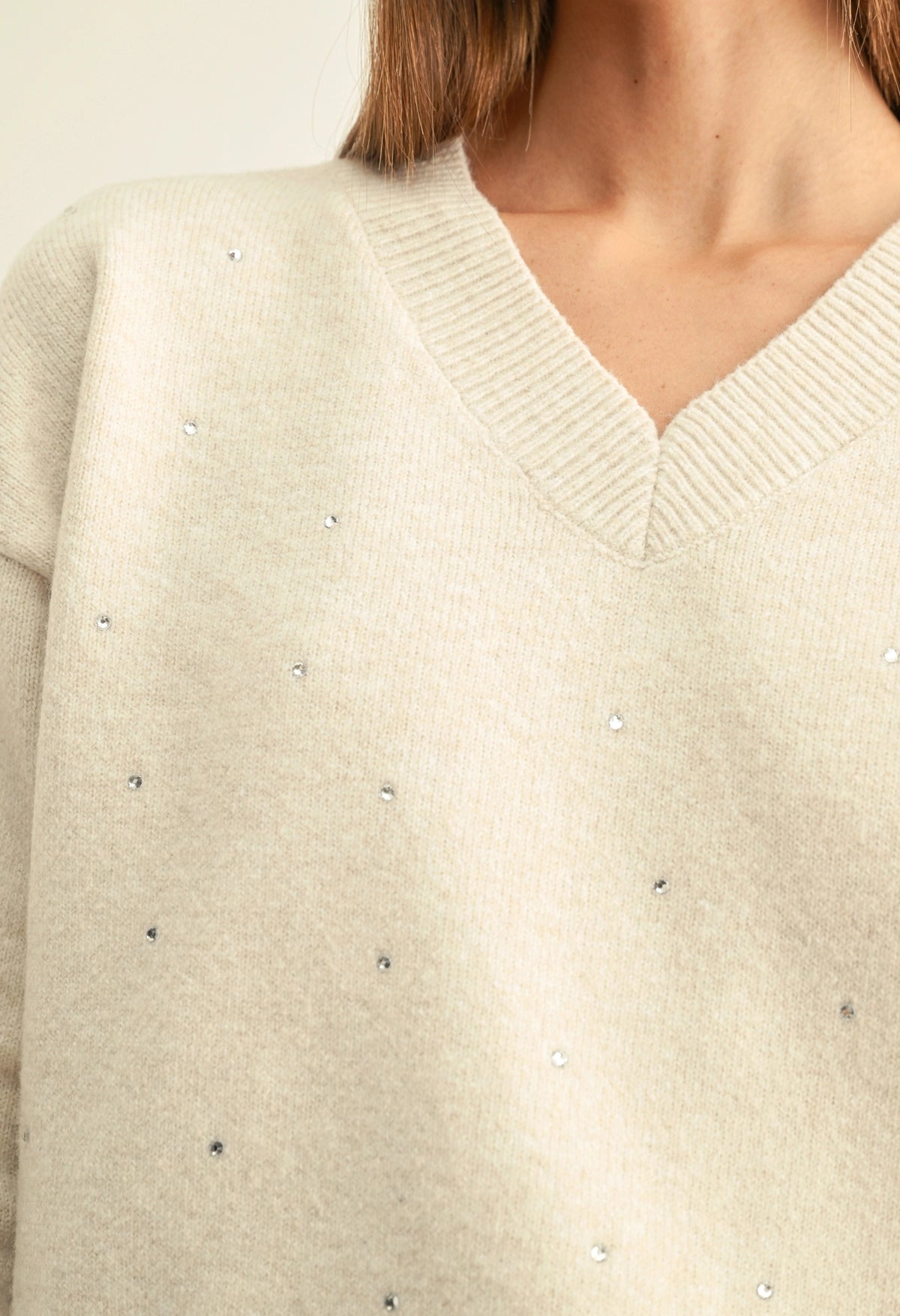 Angie Embellished Long Sleeve Sweater