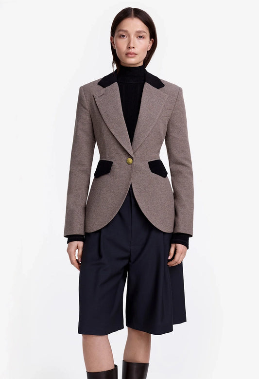 Blocked Seamed Blazer