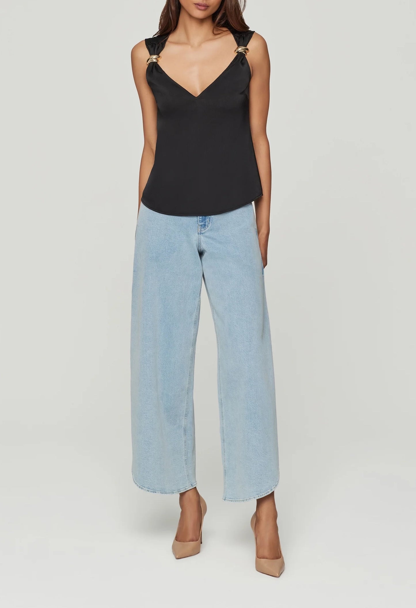 Fawn Hammered Blouse