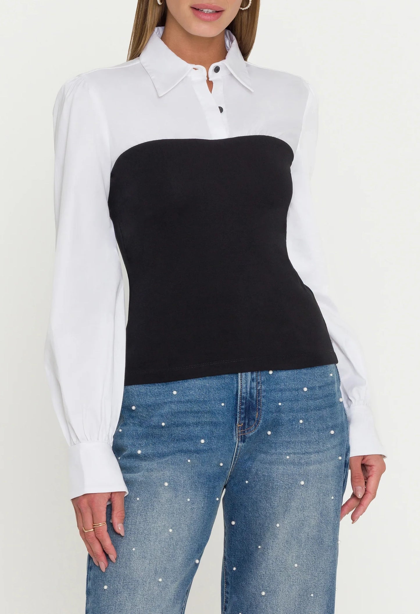 Franny Poplin Combo Top