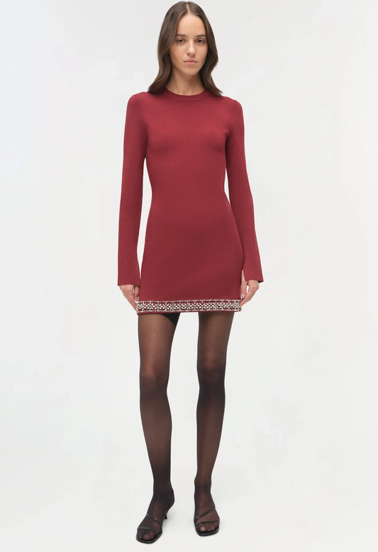 Farley Embellished Knit Mini Dress