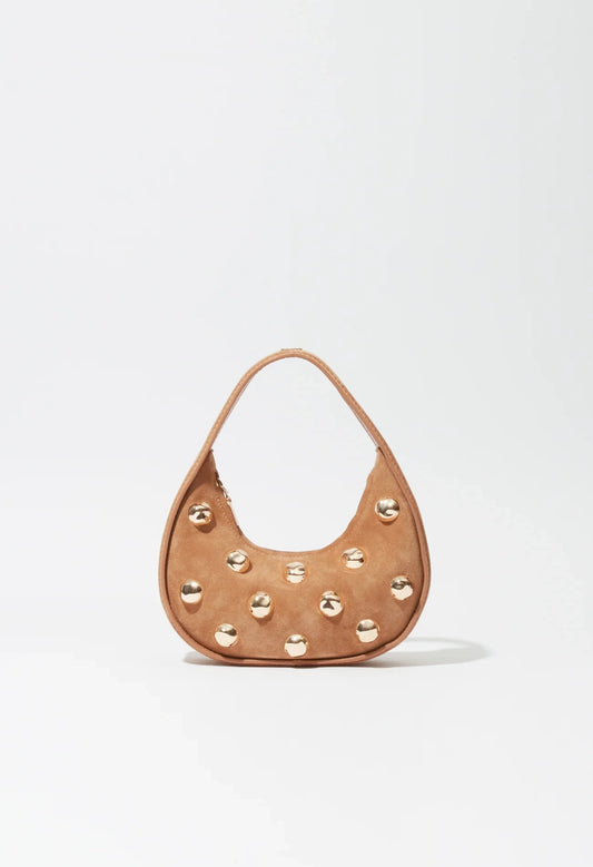 Finn Studded Suede Shoulder Bag
