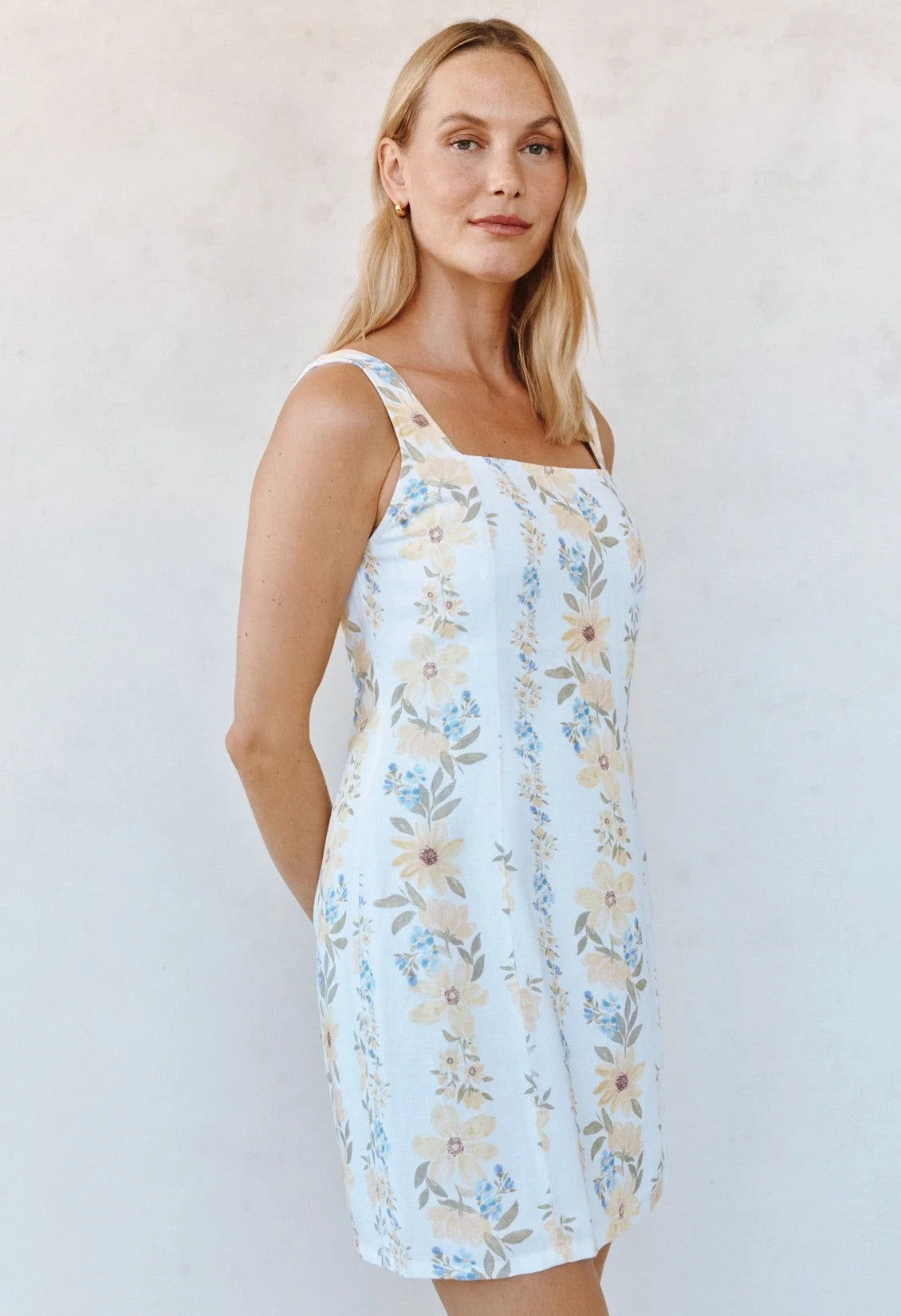 Fitted Smocked Back Mini Dress