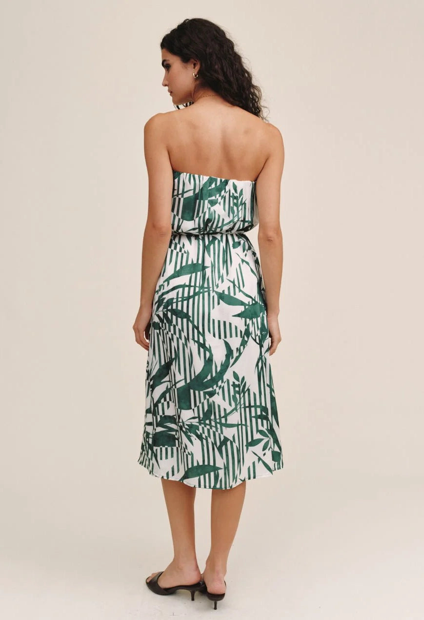 Flowy Strapless Midi Dress