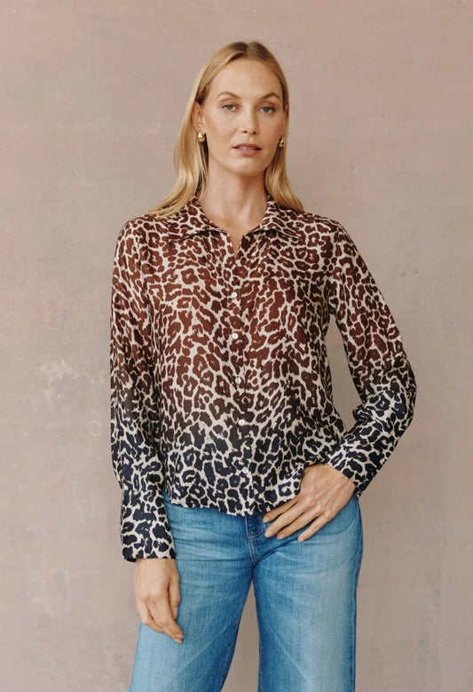 Flowy Wide Collar Button Down