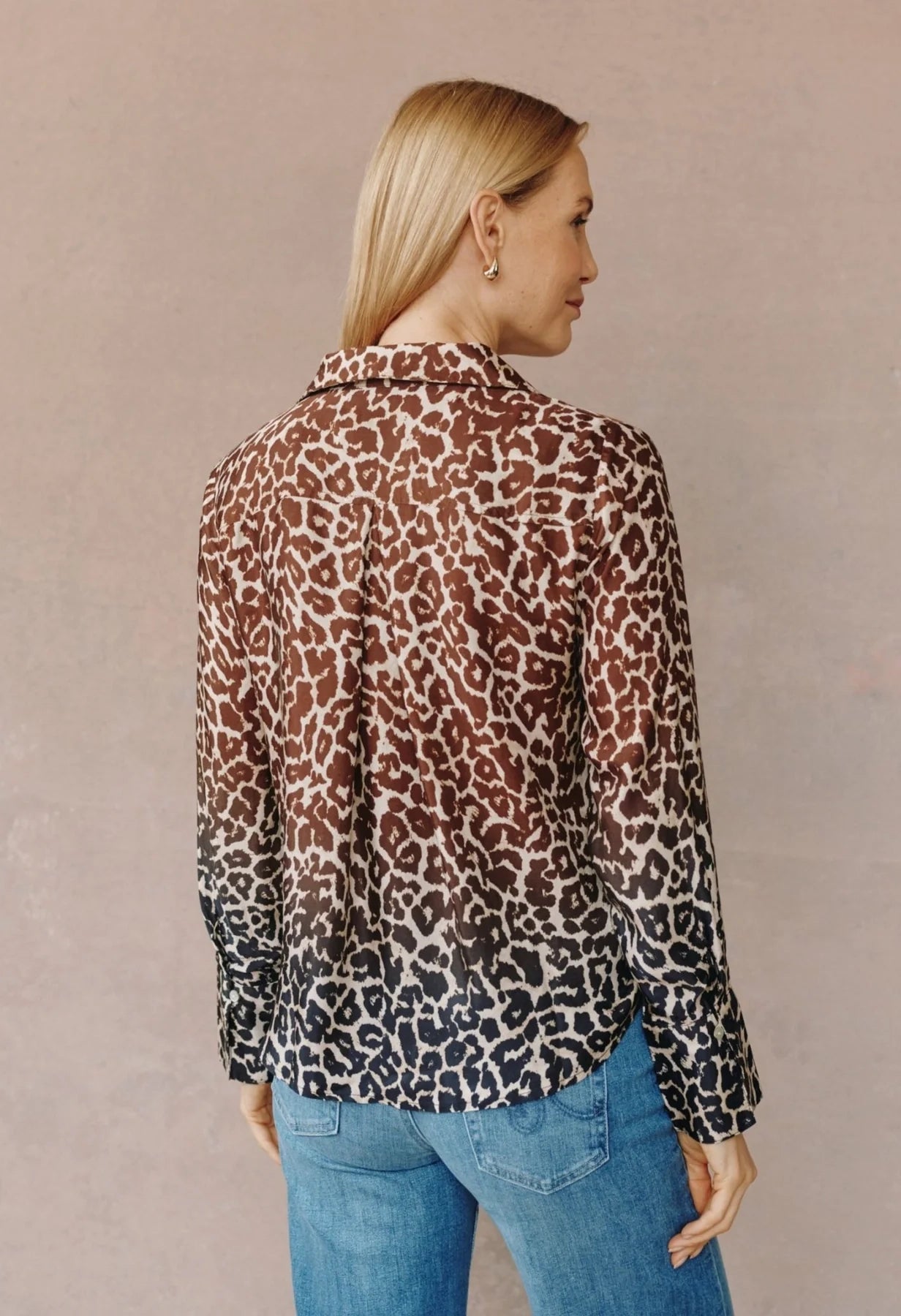 Flowy Wide Collar Button Down