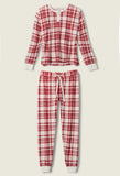 Full of Holiday Spirit Plaid Velour PJ Set