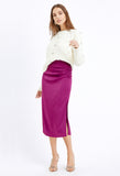 Faye Textured Slip Midi Skirt