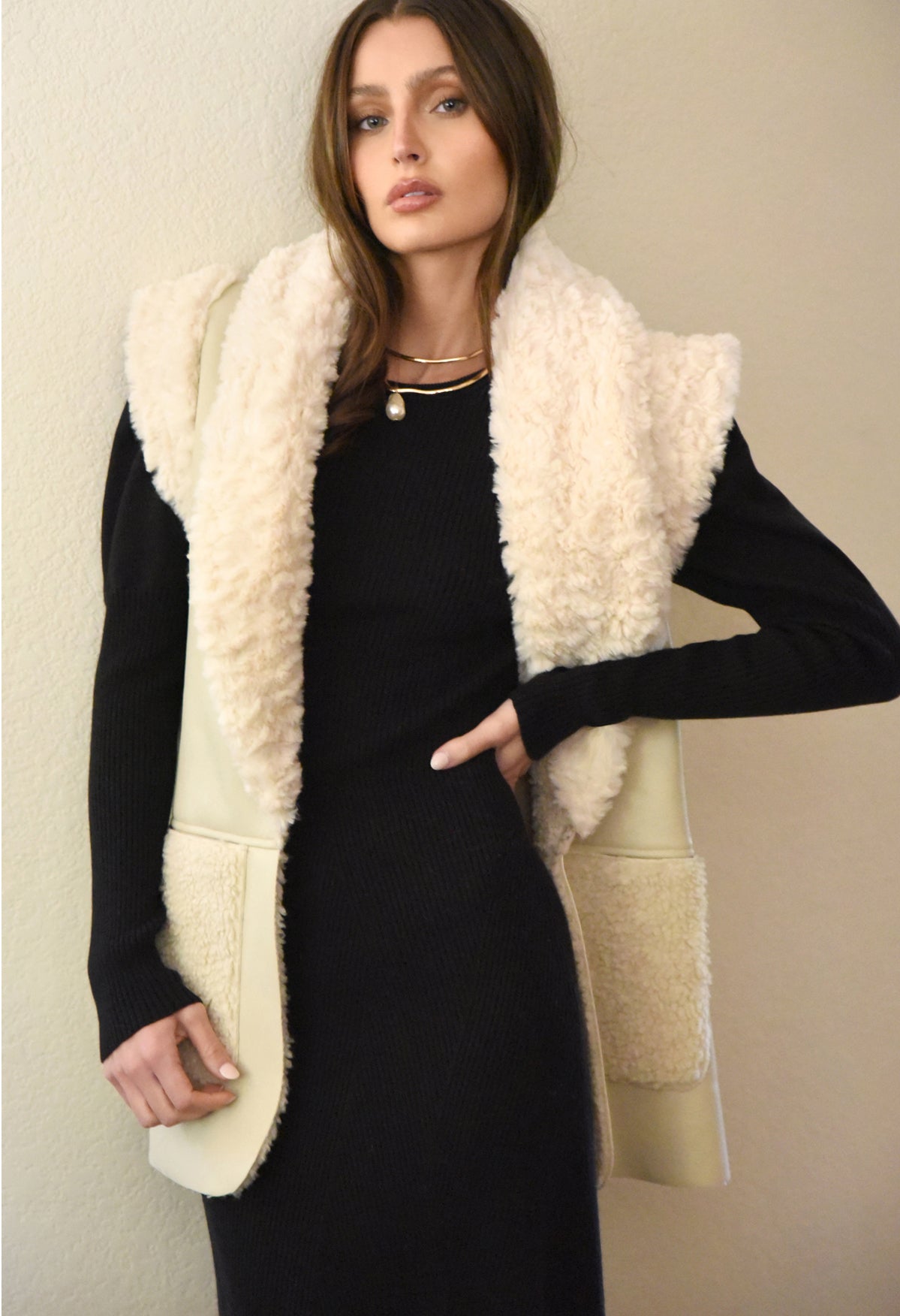 Riley Faux Fur Leather Vest