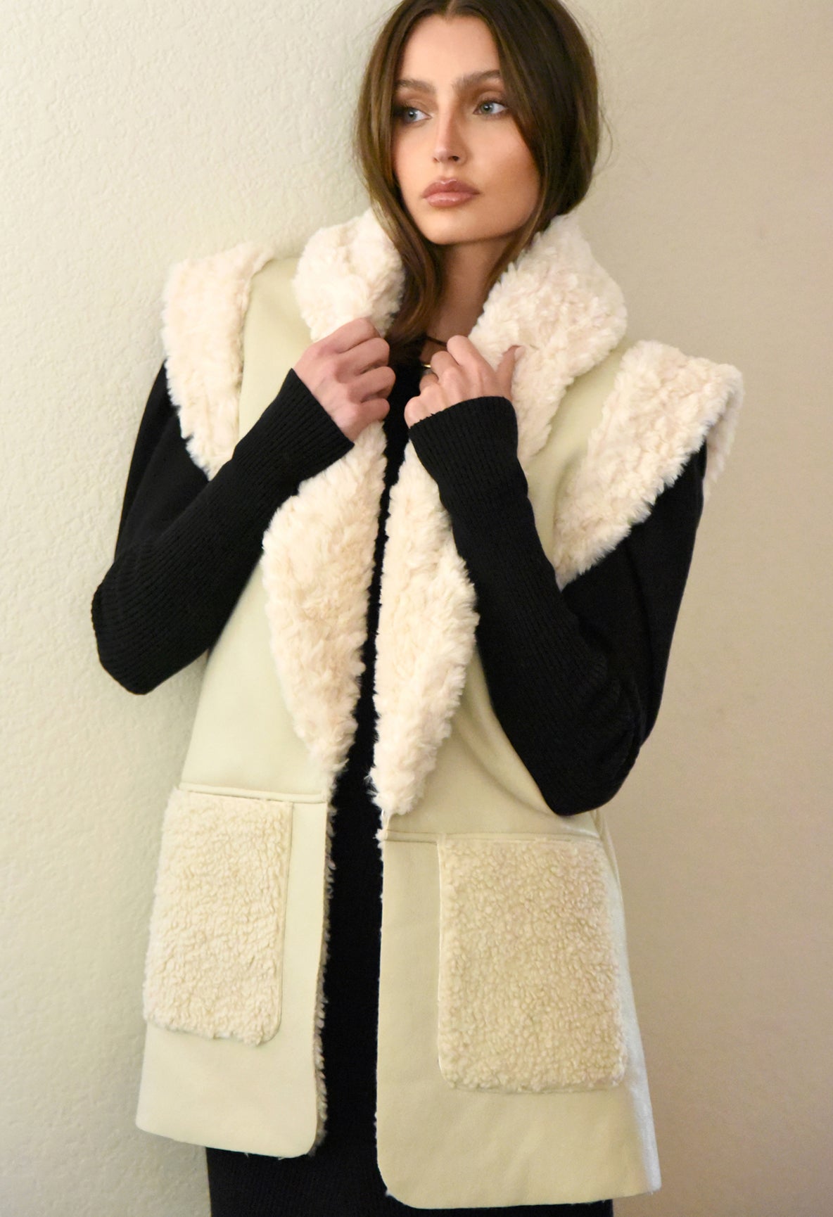 Riley Faux Fur Leather Vest