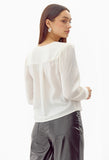 Lourdes Wrap Front Cuffed Blouse