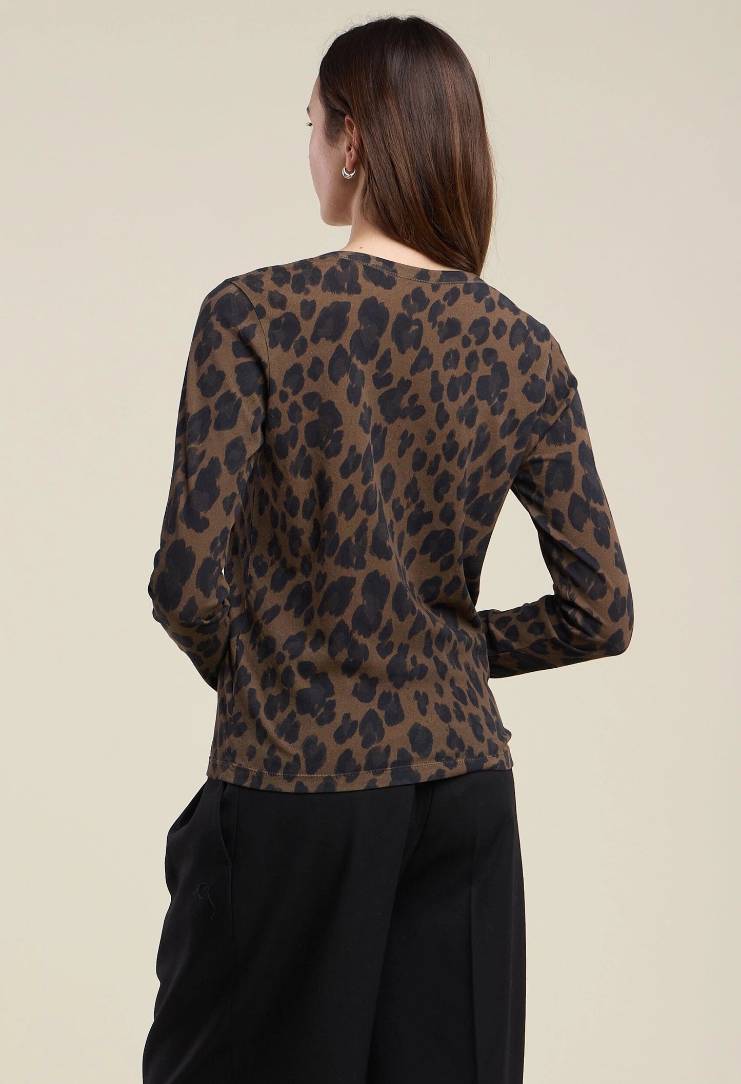 Galenna Jersey Leopard Print Top