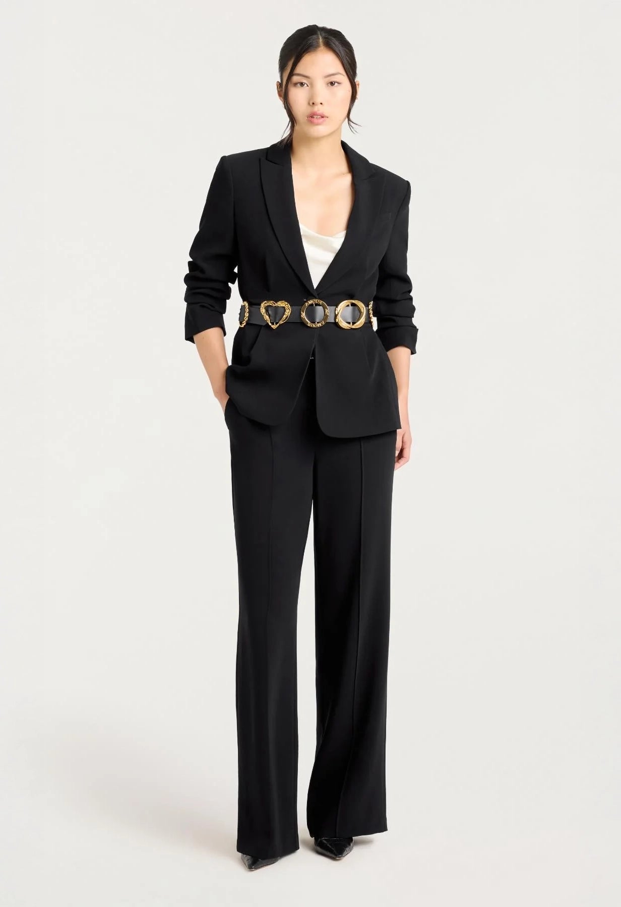 Gold Belt Scrunched Cheyenne Blazer