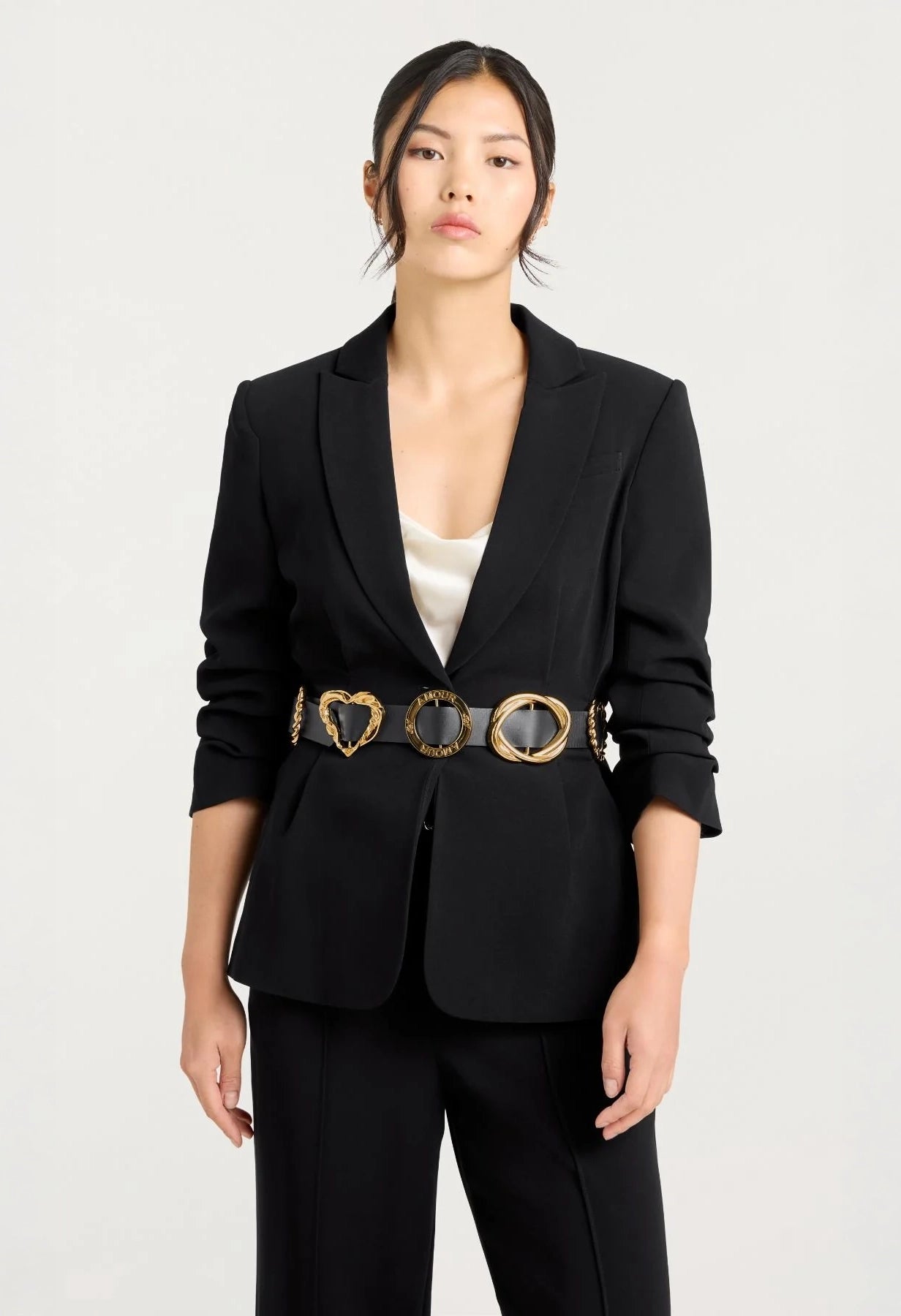 Gold Belt Scrunched Cheyenne Blazer