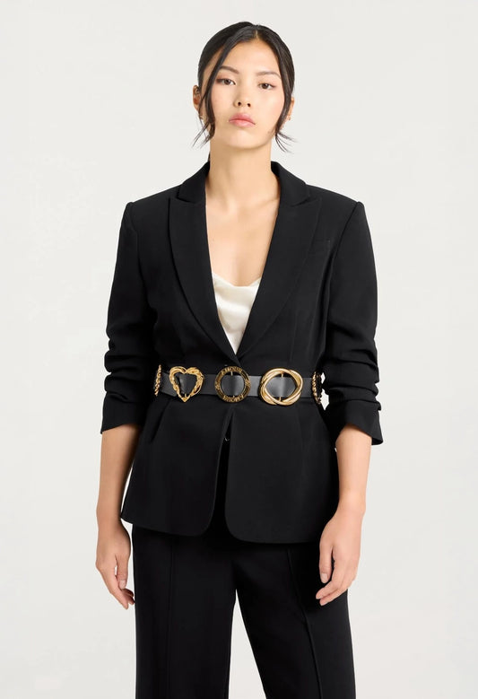 Gold Belt Scrunched Cheyenne Blazer