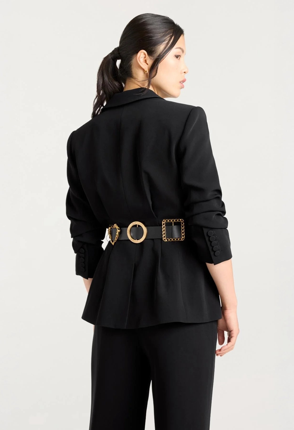Gold Belt Scrunched Cheyenne Blazer