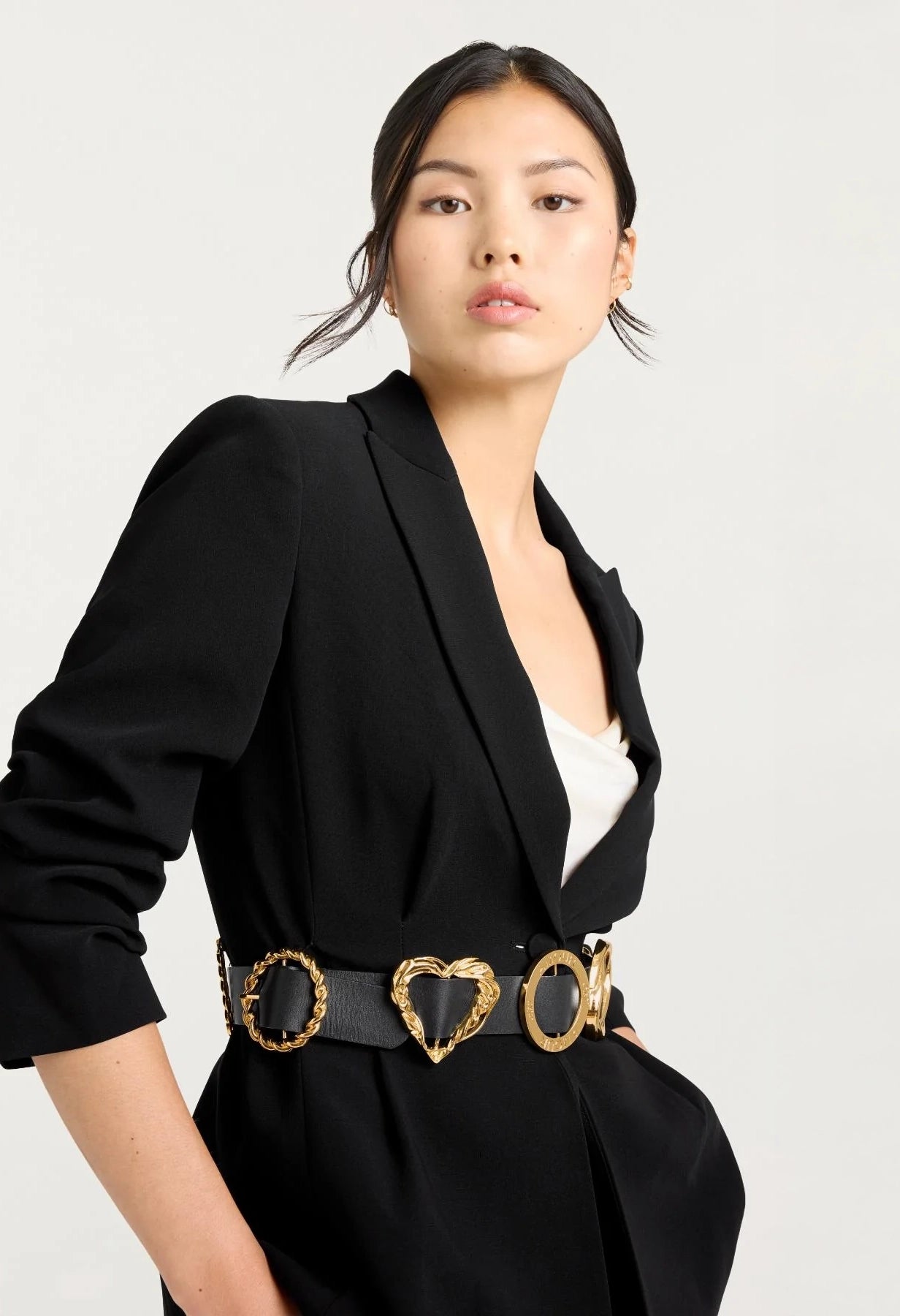 Gold Belt Scrunched Cheyenne Blazer