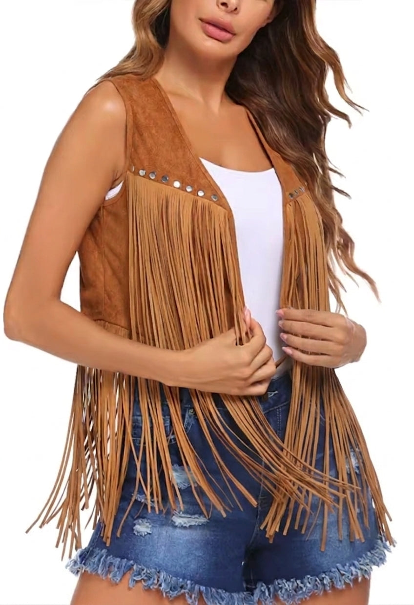Suede Fringe Vest