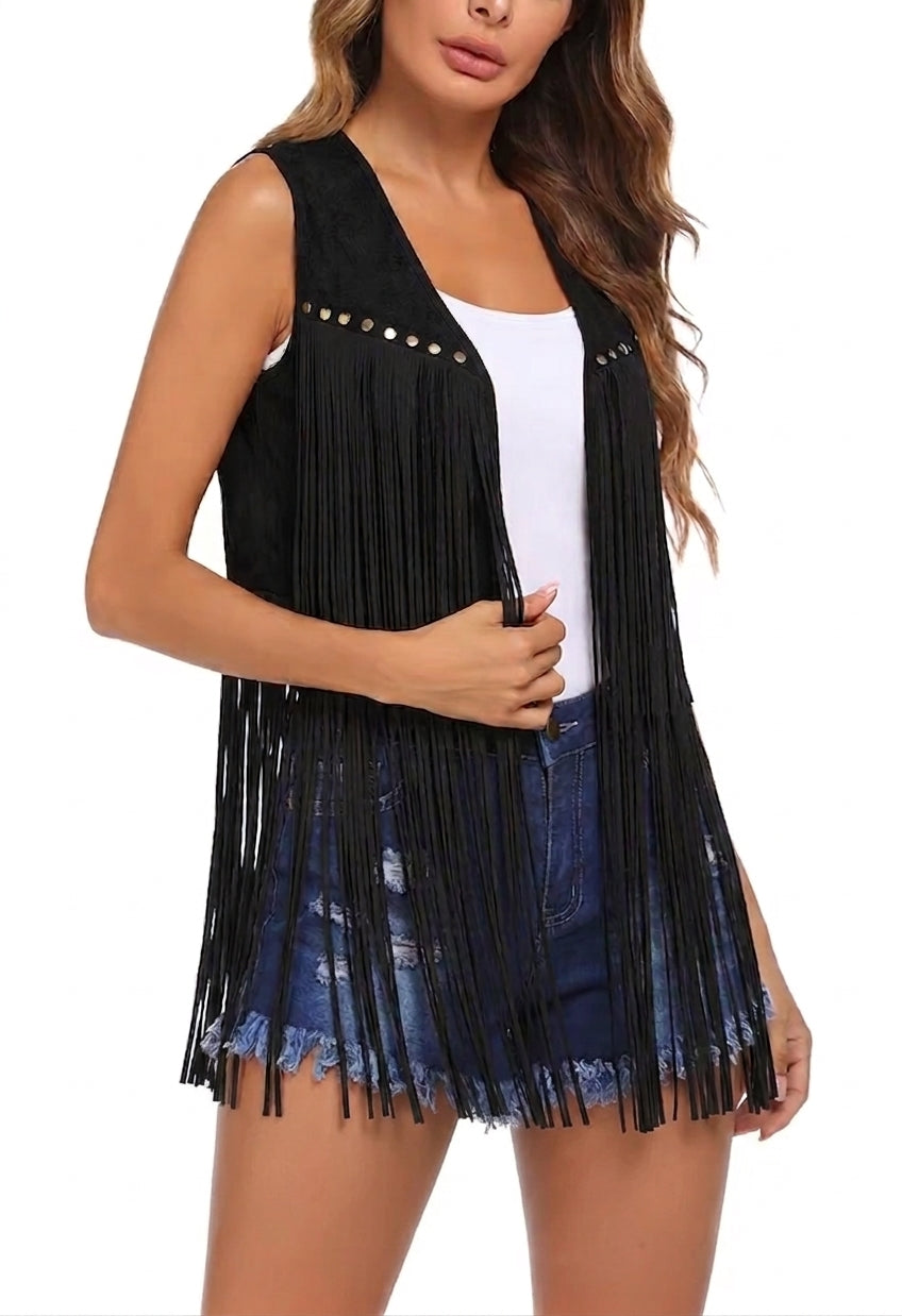 Suede Fringe Vest