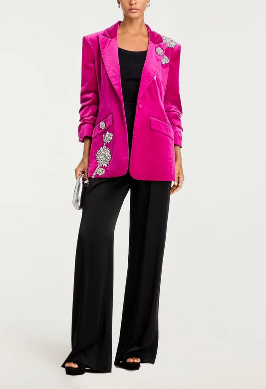 Glass Rose Chenille Blazer