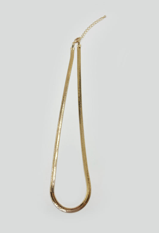 Gold Herringbone Chain Necklace