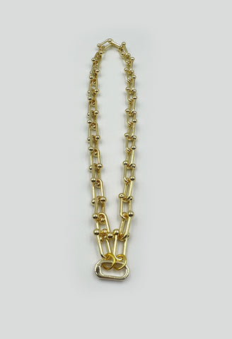 Gold Plated Brass Dot Link Necklace
