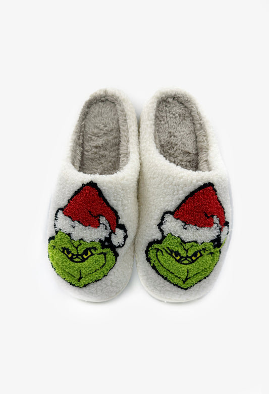 Grinch With Santa Hat Slipper