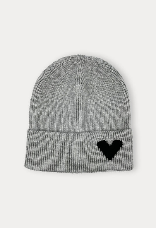 Grey Heart Toque