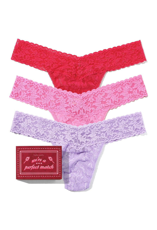 Valentine's Day Signature Lace Low Rise Matchbox 3 Pack