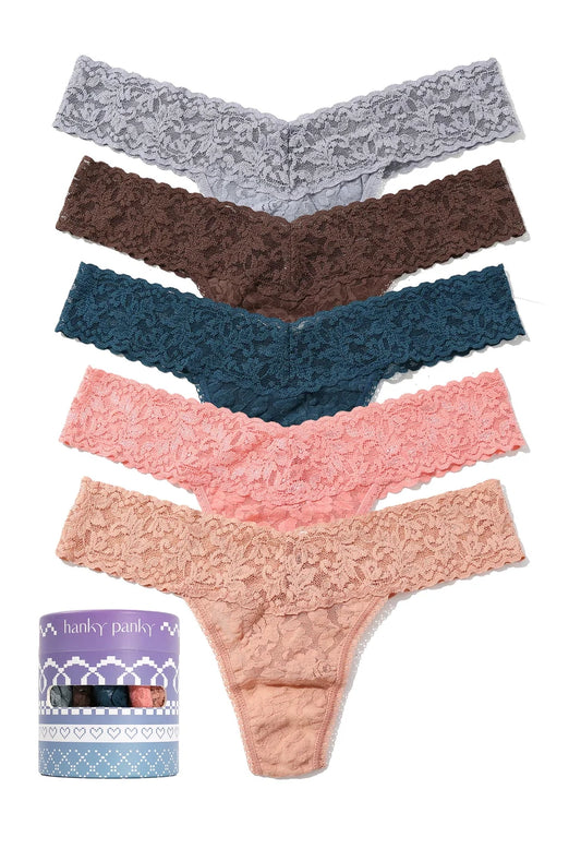 Holiday 5 Pack Signature Lace Low Rise Thong