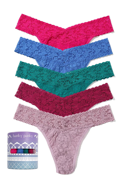 Holiday 5 Pack Signature Lace Original Rise Thong