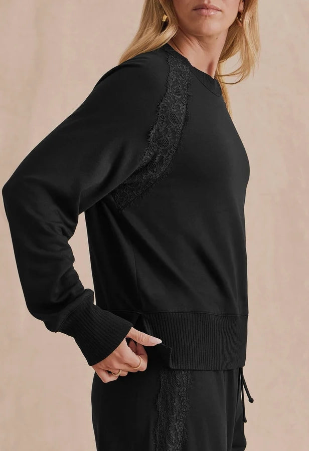 Supersoft Lace Trim Crew