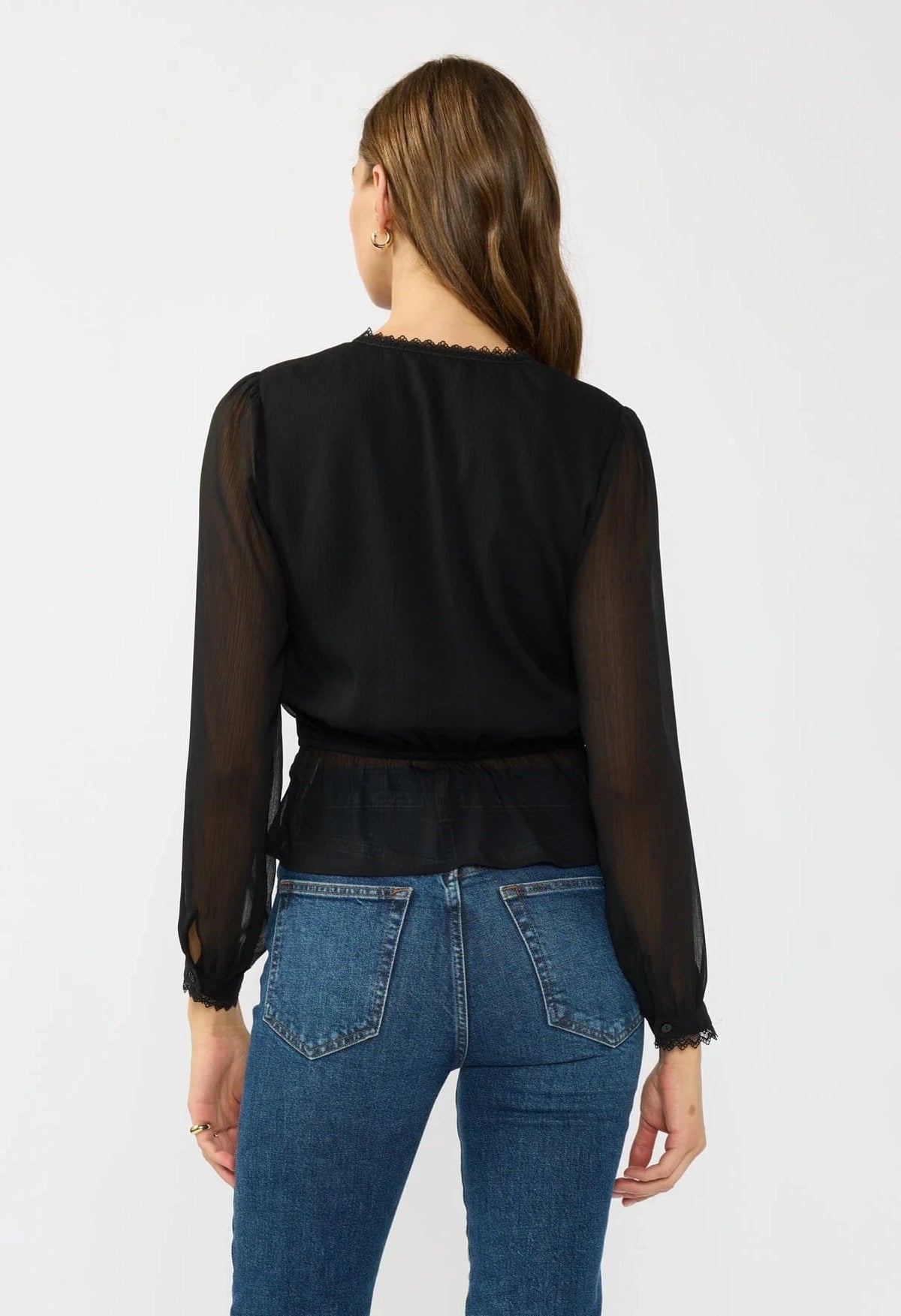 Fiora Lace Button Down Draw Cord Top