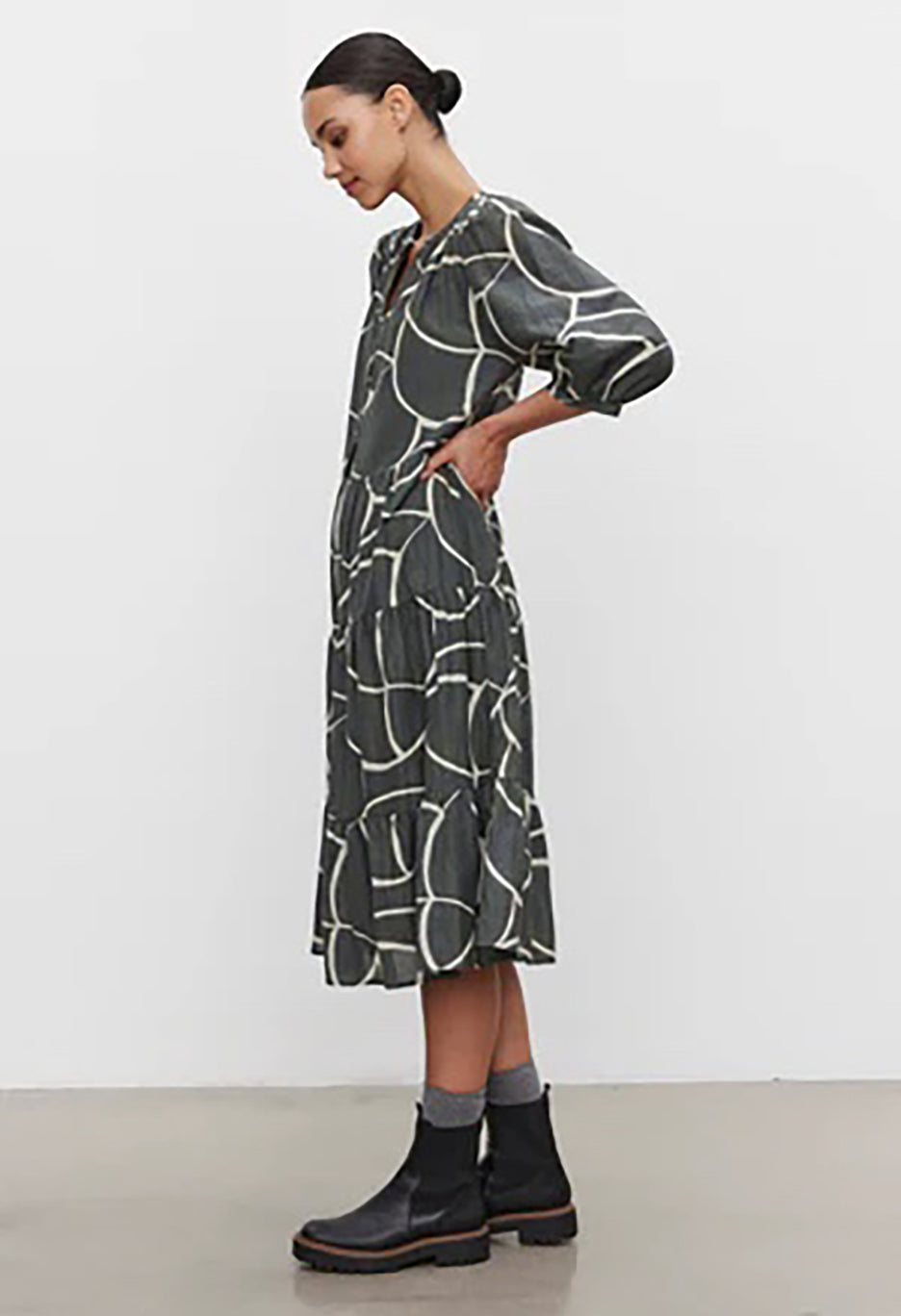 Johanna Printed Silk Cotton Voile Dress