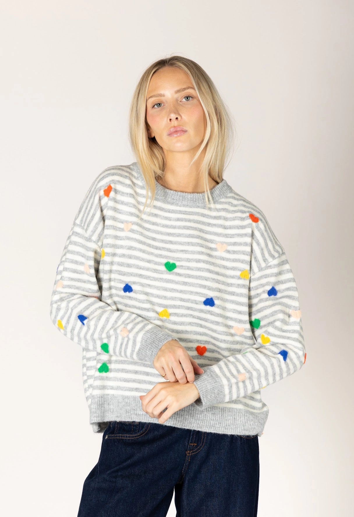 Jaidyn Heart Stripe Sweater