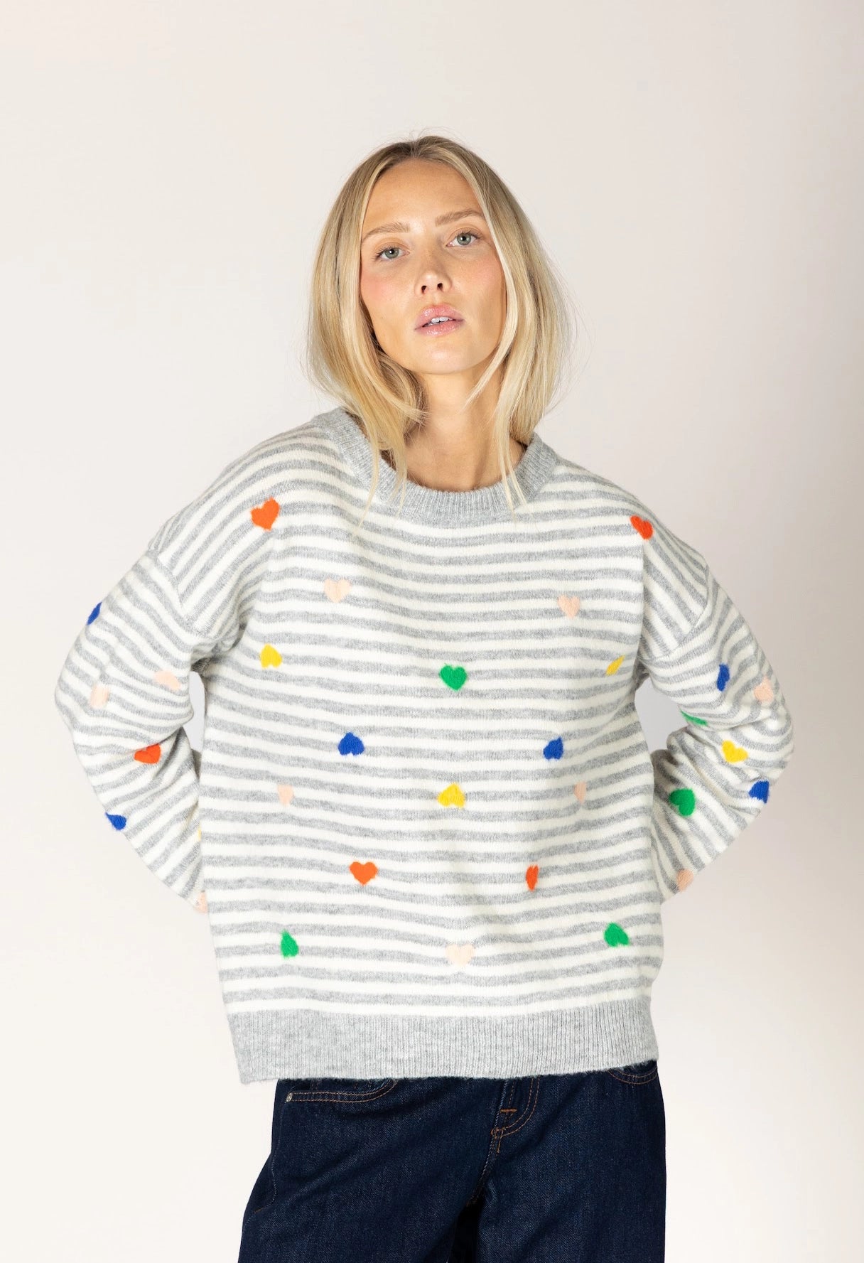 Jaidyn Heart Stripe Sweater