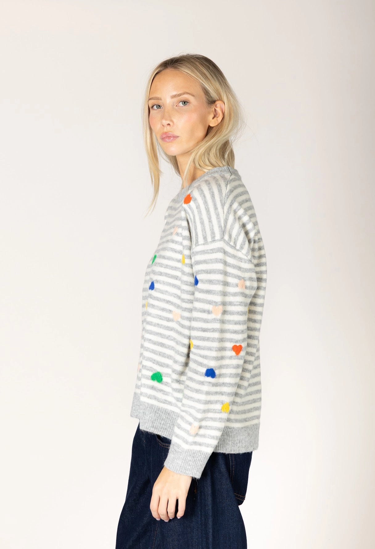Jaidyn Heart Stripe Sweater