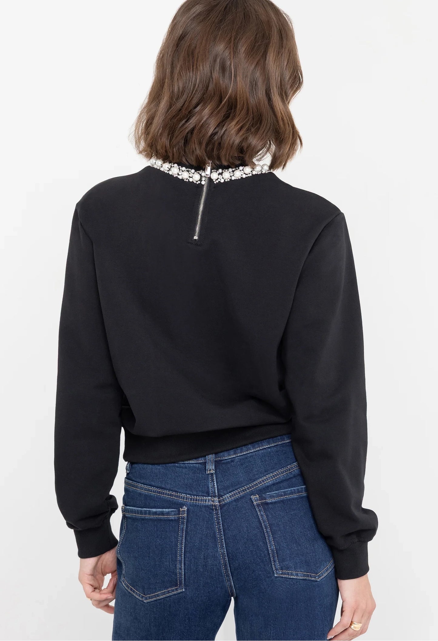 Jill Pearl/Crystal Embellished Sweatshirt