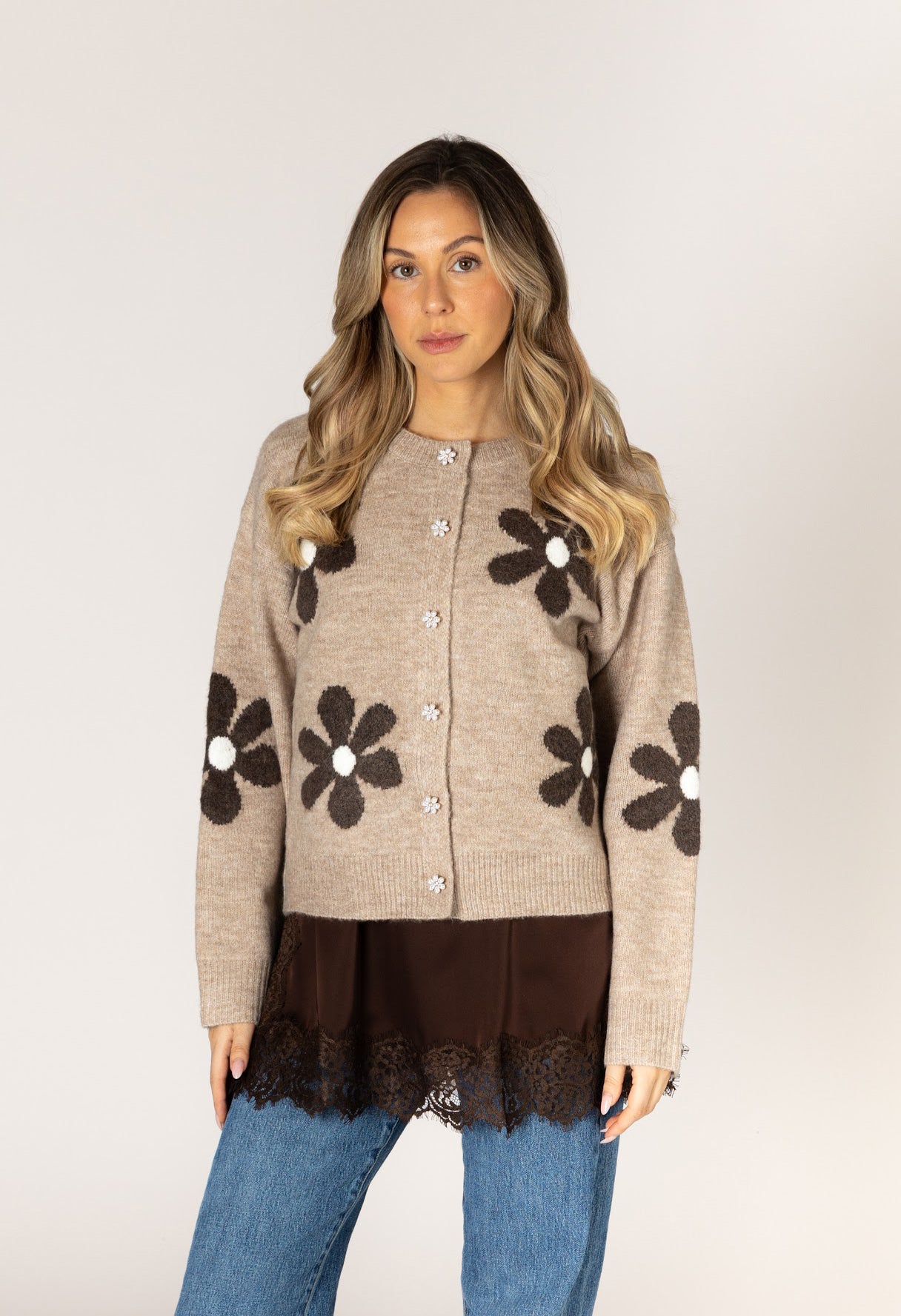 Jorgie Novelty Flower Cardigan